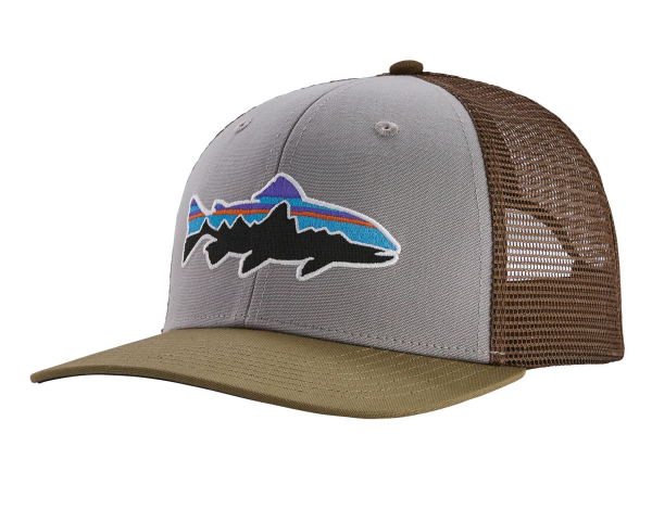 Patagonia Fitz Roy Trout Trucker Hat Drifter Grey w/ Sage Khaki Patagonia Fitz Roy Trout Trucker Hat Drifter Grey w/ Sage Khaki